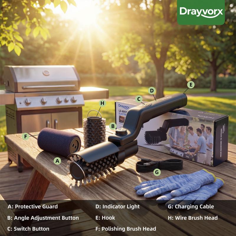 Drayvorx 2-in-1 Cordless Electric Grill Brush