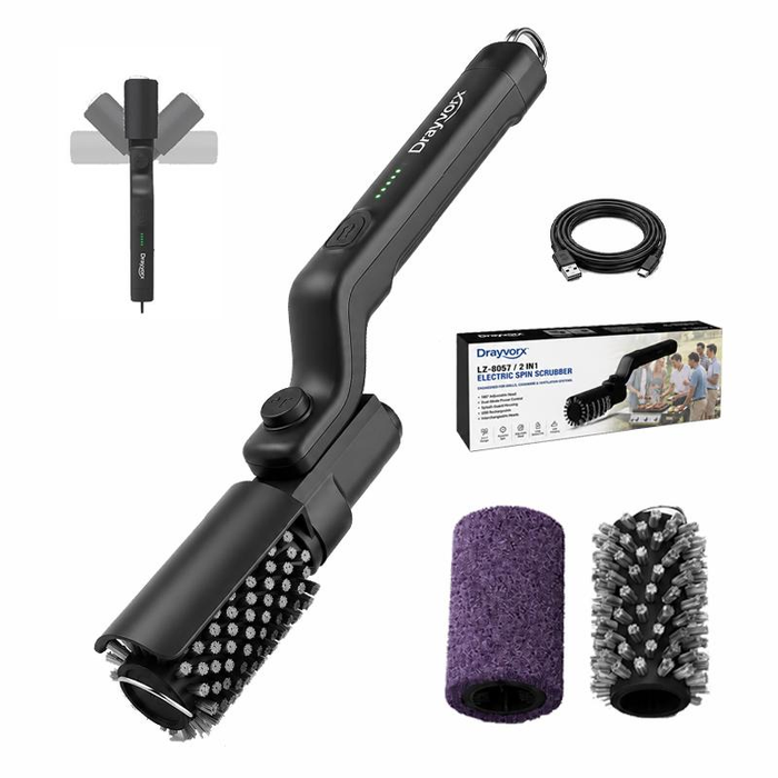 Drayvorx 2-in-1 Cordless Electric Grill Brush